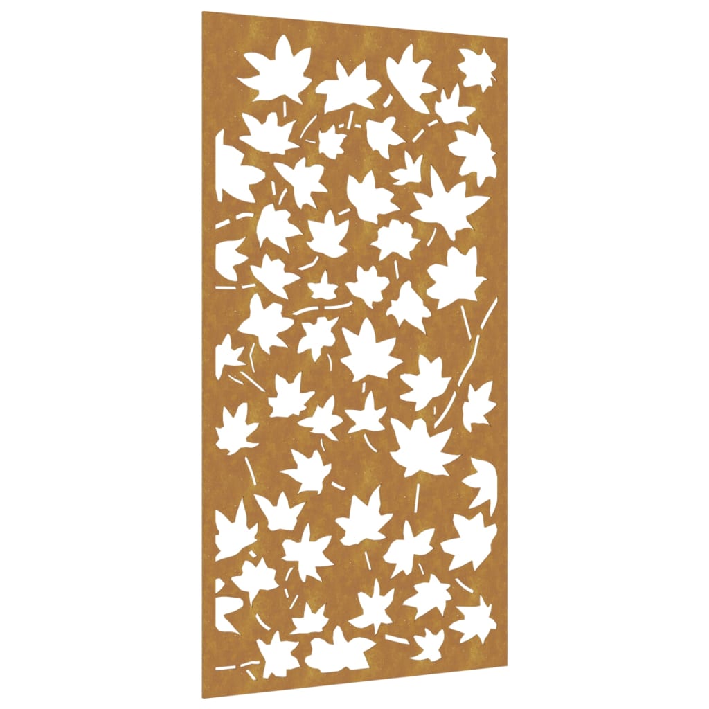 Zahradní Nástěnná Dekorace 105 X 55 Cm Corten Javorový List Tmavě Hnědá