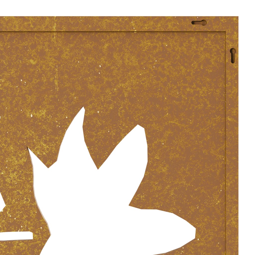 Zahradní Nástěnná Dekorace 105 X 55 Cm Corten Javorový List Tmavě Hnědá