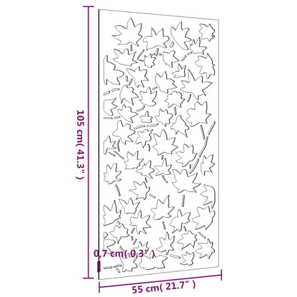 Zahradní Nástěnná Dekorace 105 X 55 Cm Corten Javorový List Tmavě Hnědá