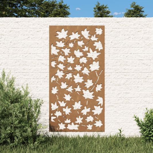 Zahradní Nástěnná Dekorace 105 X 55 Cm Corten Javorový List Tmavě Hnědá