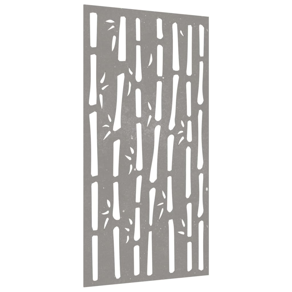 Zahradní Nástěnná Dekorace 105 X 55 Cm Cortenová Ocel Bambus