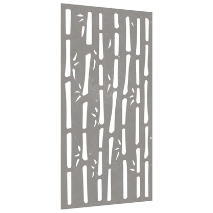 Zahradní Nástěnná Dekorace 105 X 55 Cm Cortenová Ocel Bambus