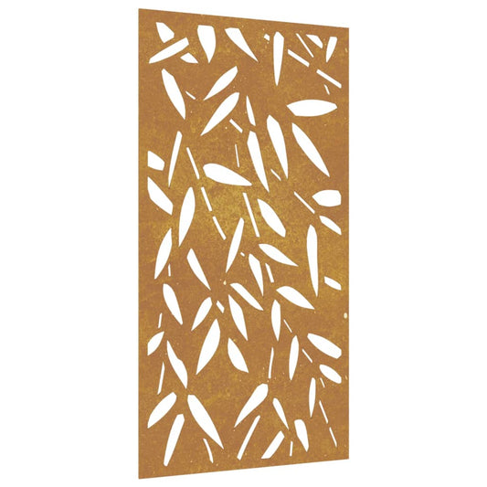 Zahradní Nástěnná Dekorace 105 X 55 Cm Corten Bambusový List