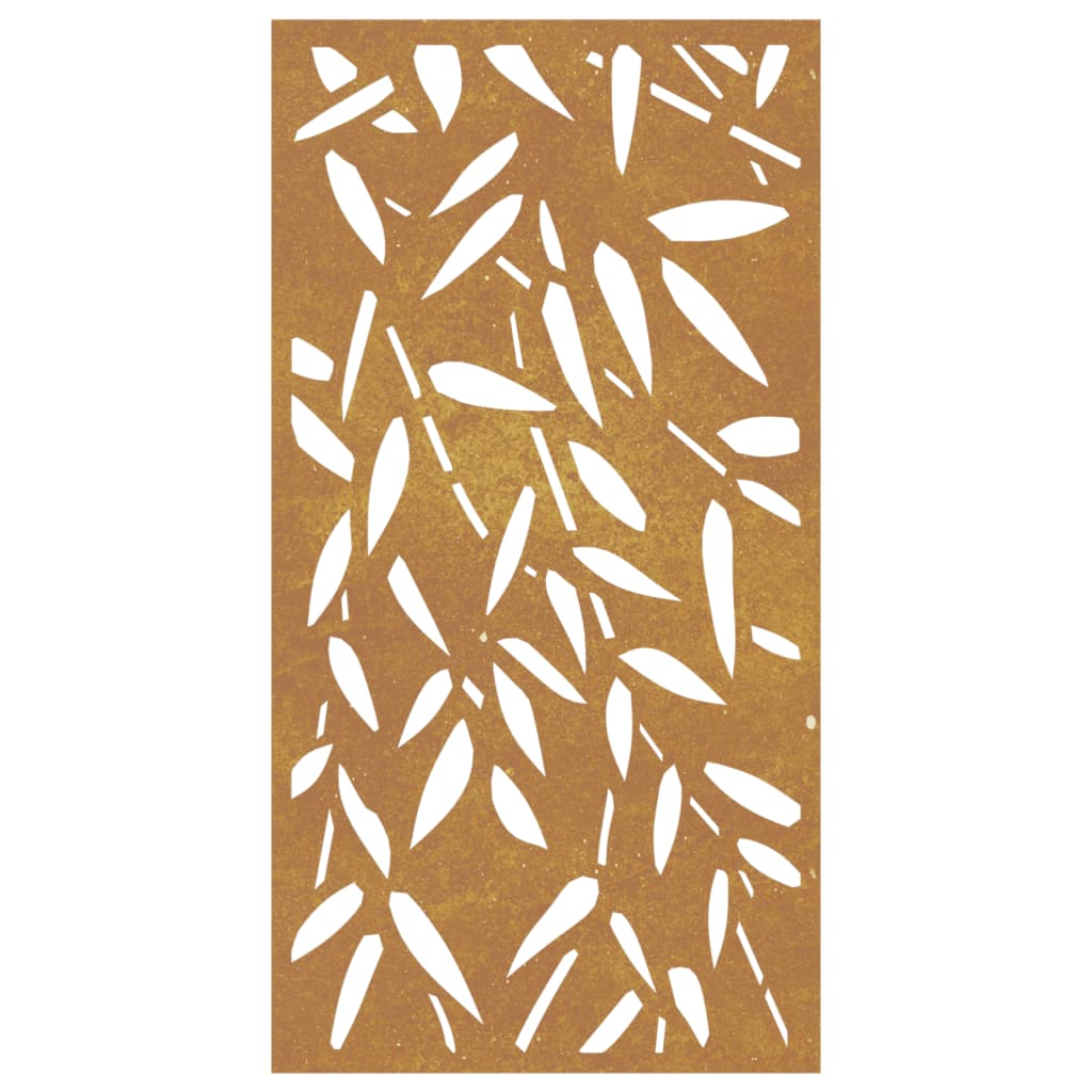 Zahradní Nástěnná Dekorace 105 X 55 Cm Corten Bambusový List