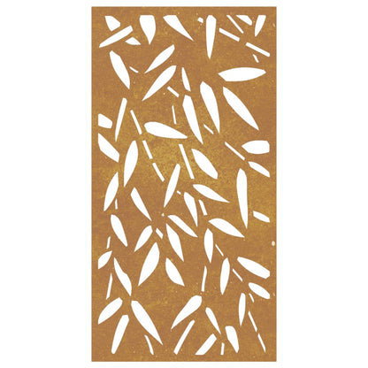 Zahradní Nástěnná Dekorace 105 X 55 Cm Corten Bambusový List