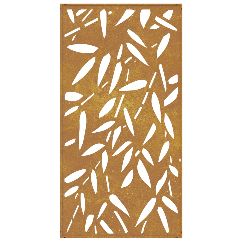Zahradní Nástěnná Dekorace 105 X 55 Cm Corten Bambusový List