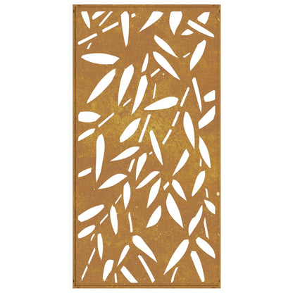 Zahradní Nástěnná Dekorace 105 X 55 Cm Corten Bambusový List