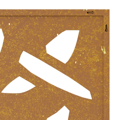 Zahradní Nástěnná Dekorace 105 X 55 Cm Corten Bambusový List