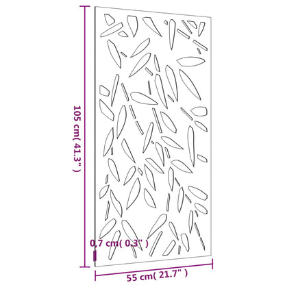 Zahradní Nástěnná Dekorace 105 X 55 Cm Corten Bambusový List