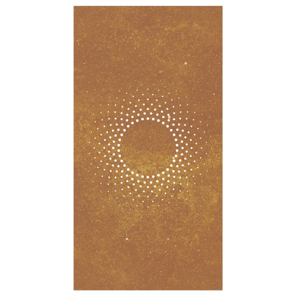 Zahradní Nástěnná Dekorace 105 X 55 Cm Cortenová Ocel Slunce