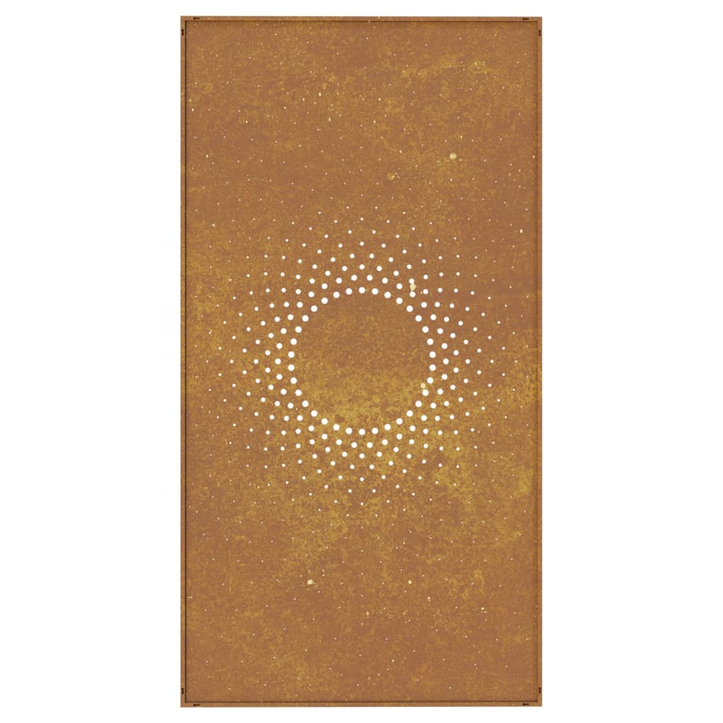 Zahradní Nástěnná Dekorace 105 X 55 Cm Cortenová Ocel Slunce