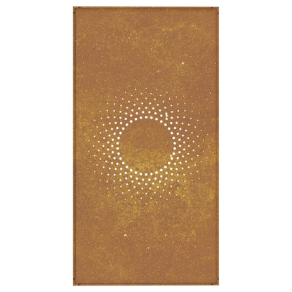 Zahradní Nástěnná Dekorace 105 X 55 Cm Cortenová Ocel Slunce