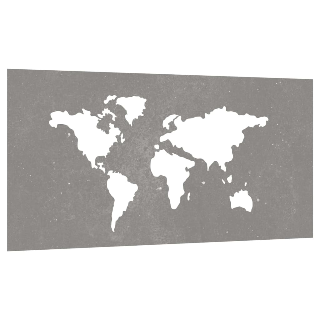 Zahradní Nástěnná Dekorace 105X55 Cm Cortenová Ocel Mapa Světa