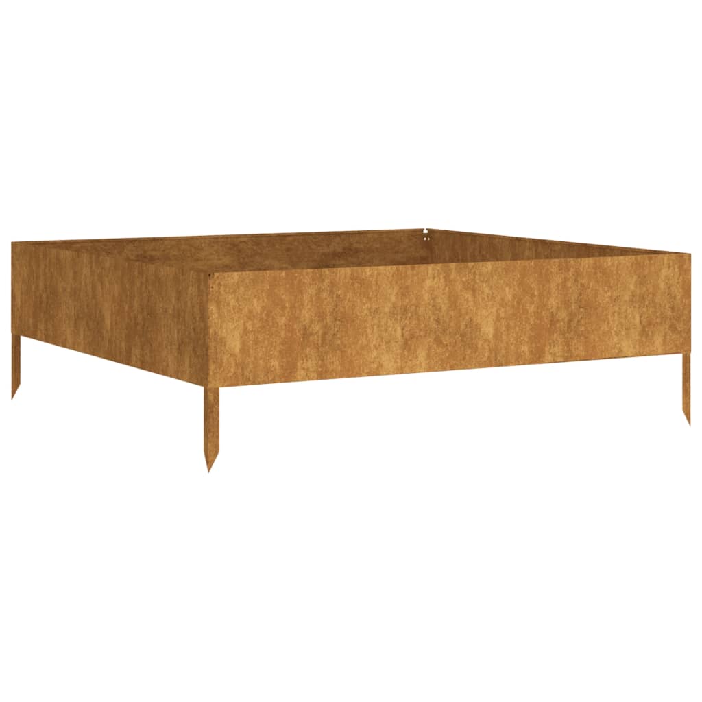 Zahradní Vyvýšený Záhon 100 X 100 X 33,5 Cm Cortenová Ocel Povětrnostně Odolná Ocel / Hnědý