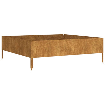 Zahradní Vyvýšený Záhon 100 X 100 X 33,5 Cm Cortenová Ocel Povětrnostně Odolná Ocel / Hnědý