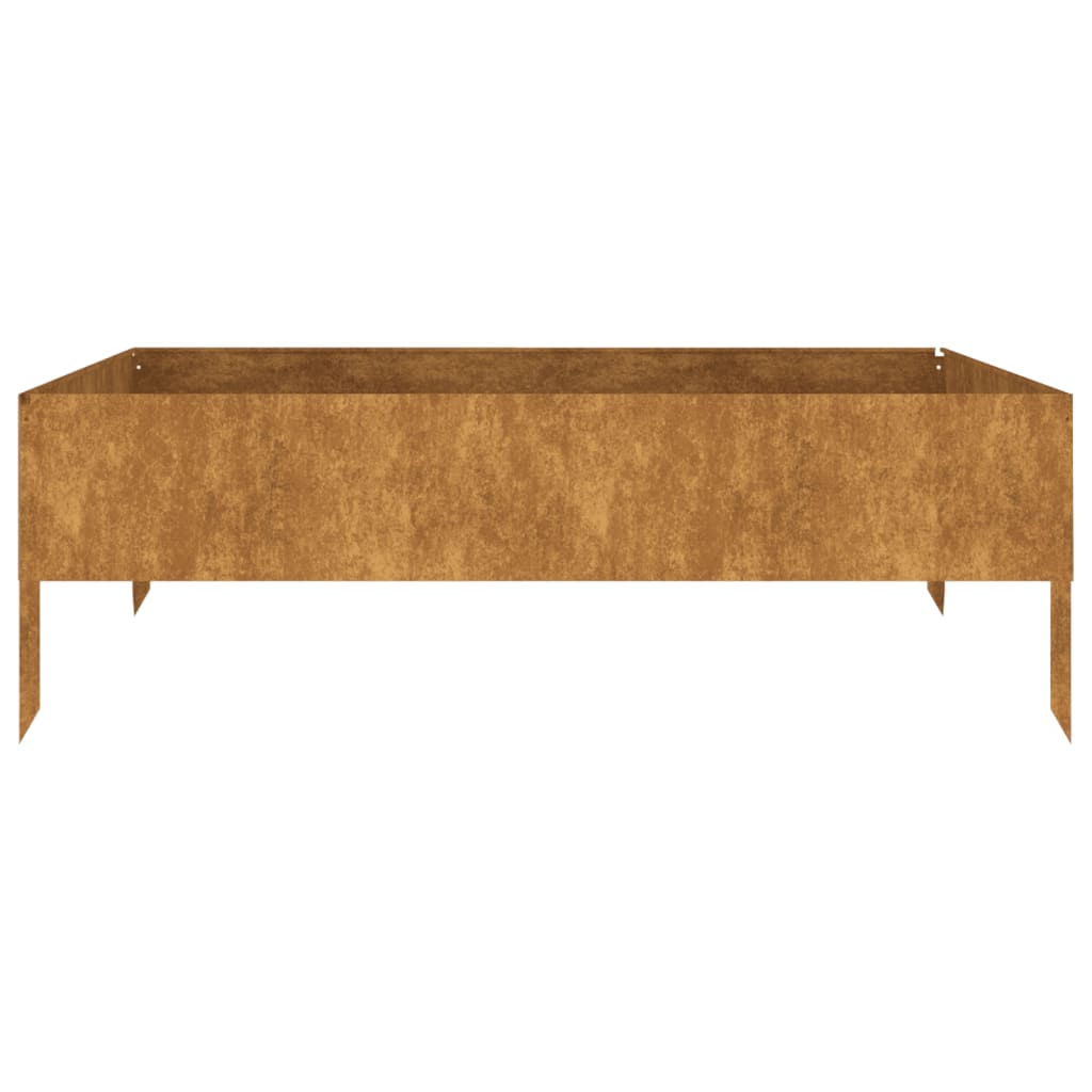 Zahradní Vyvýšený Záhon 100 X 100 X 33,5 Cm Cortenová Ocel Povětrnostně Odolná Ocel / Hnědý