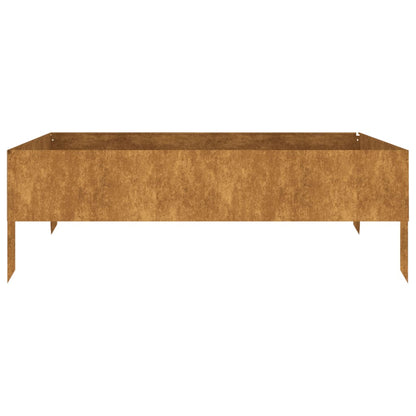 Zahradní Vyvýšený Záhon 100 X 100 X 33,5 Cm Cortenová Ocel Povětrnostně Odolná Ocel / Hnědý