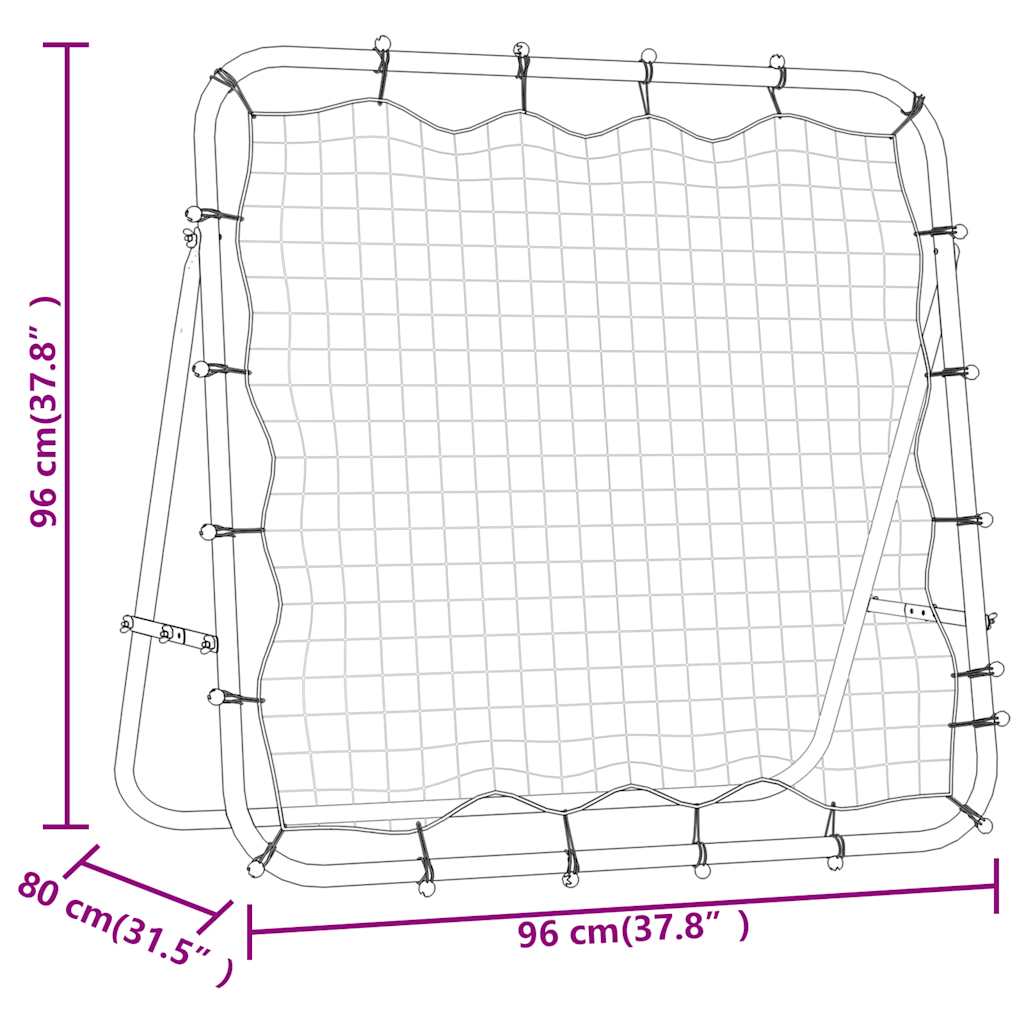 Nastavitelný Fotbalový Rebounder 96 X 80 X 96 Cm Ocel A Pe