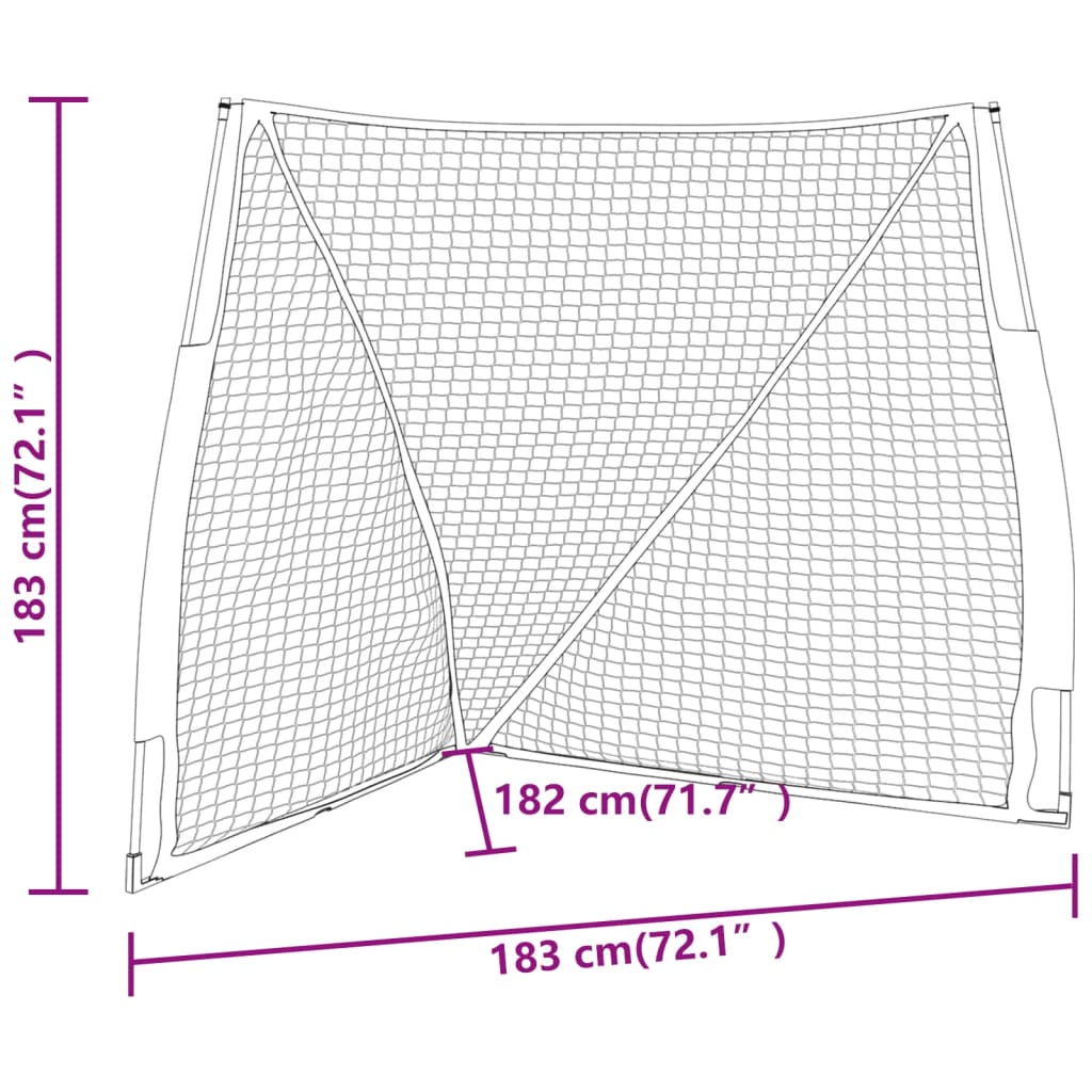 Přenosná Baseballová Síť Oranžová/Černá 183X182X183Cm Polyester