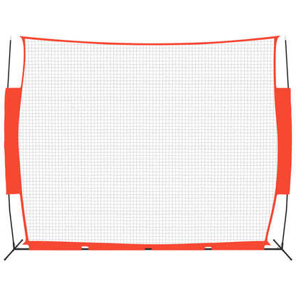 Přenosná Baseballová Síť Červená/Černá 369X107X271Cm Ocel A Pes