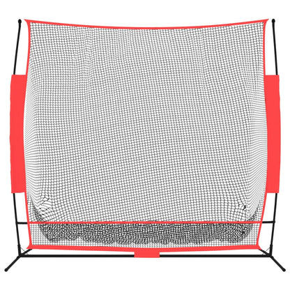 Přenosná Baseballová Síť Černá/Červená 215X107X216 Cm Polyester