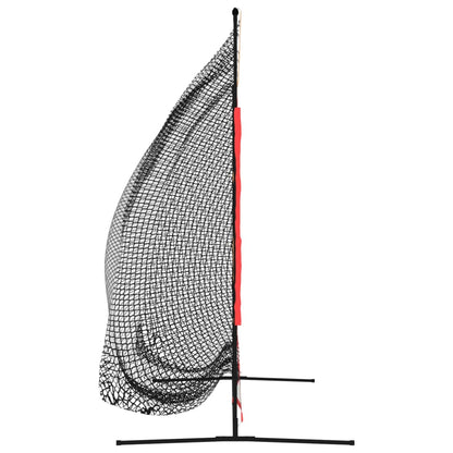 Přenosná Baseballová Síť Černá/Červená 215X107X216 Cm Polyester