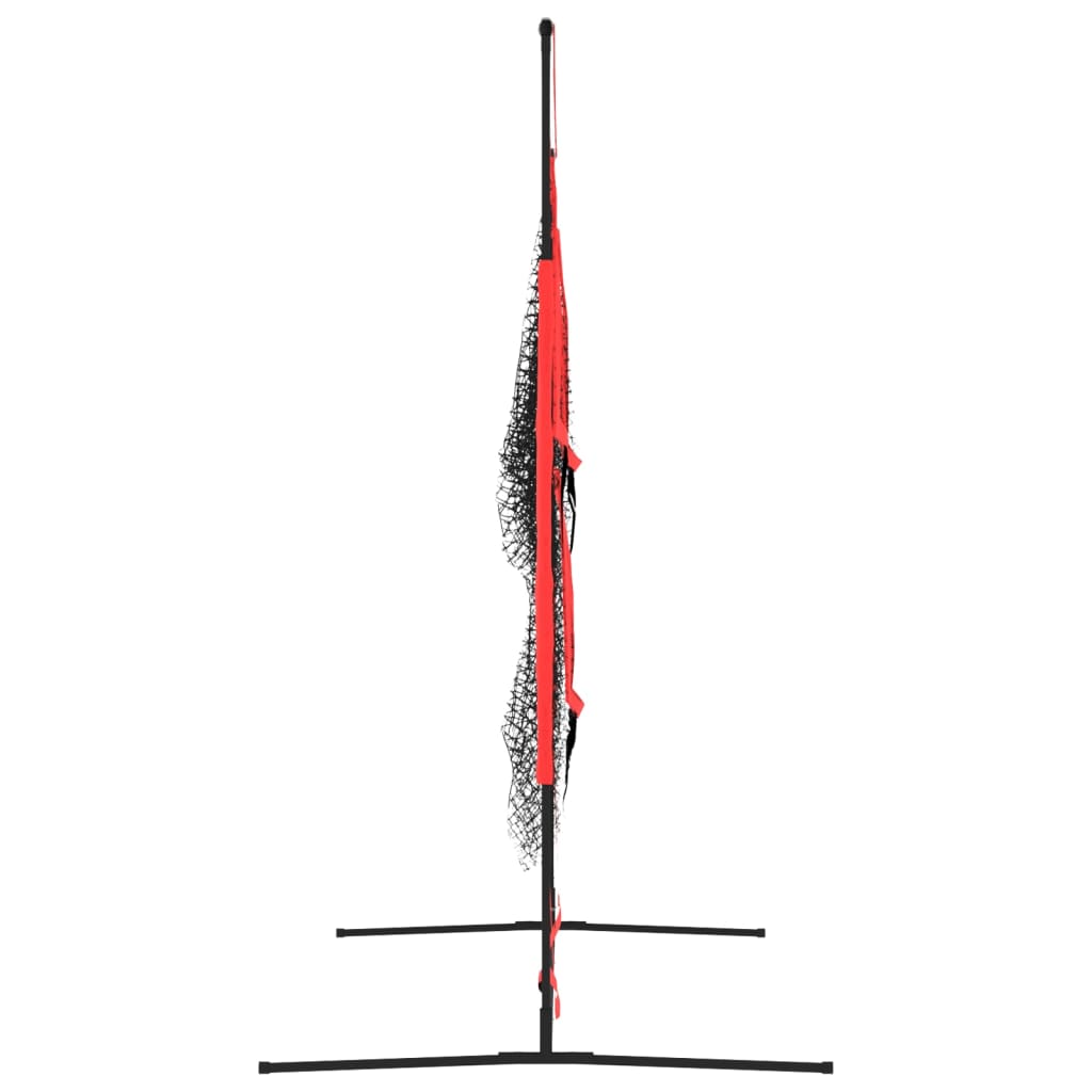 Přenosná Baseballová Síť Černá/Červená 183X105X183 Cm Polyester