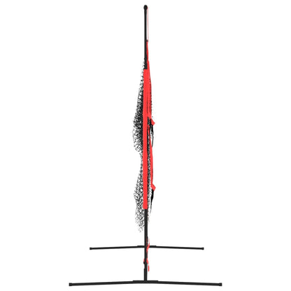 Přenosná Baseballová Síť Černá/Červená 183X105X183 Cm Polyester
