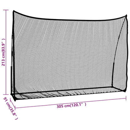Golfová Tréninková Síť Černá A Červená 305X91X213 Cm Polyester