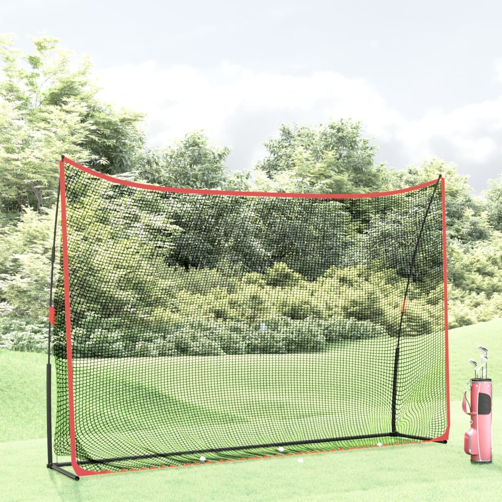 Golfová Tréninková Síť Černá A Červená 305X91X213 Cm Polyester
