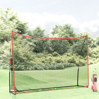 Golfová Tréninková Síť Černá A Červená 305X91X213 Cm Polyester