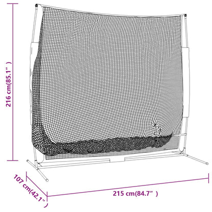Golfová Tréninková Síť Černá A Červená 215X107X216 Cm Polyester