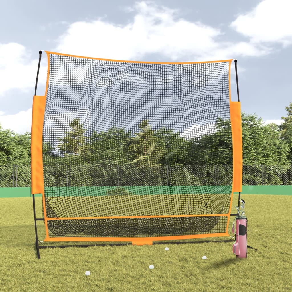 Golfová Tréninková Síť Černá A Červená 215X107X216 Cm Polyester
