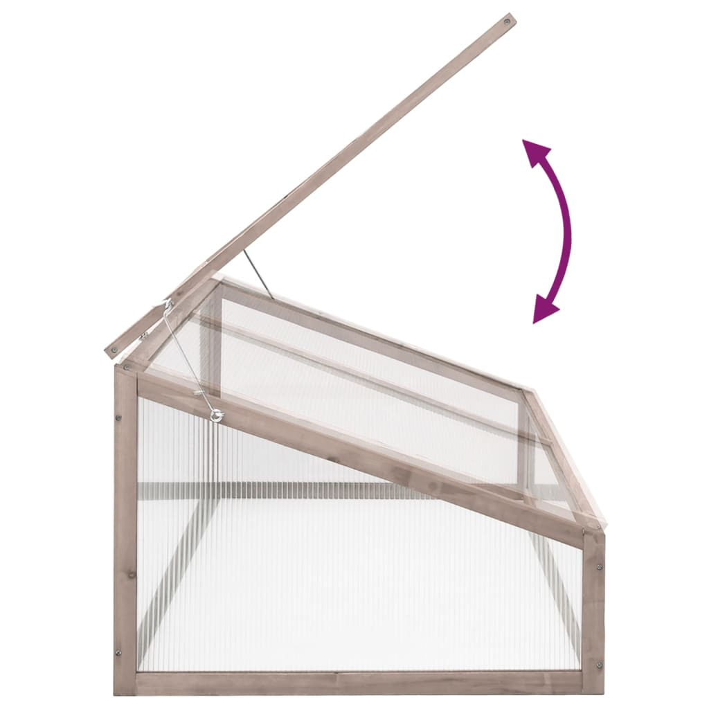 Skleník Šedý 110 X 58,5 X 39 Cm Jedlové Dřevo