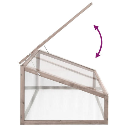 Skleník Šedý 110 X 58,5 X 39 Cm Jedlové Dřevo