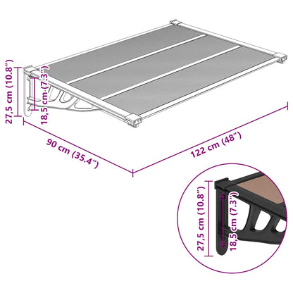 Vchodová Stříška Černá Polykarbonát