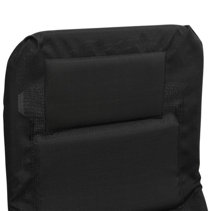 Skládací Lehátka 2 Ks Černá Textilen/Ocel S Práškovým Nástřikem