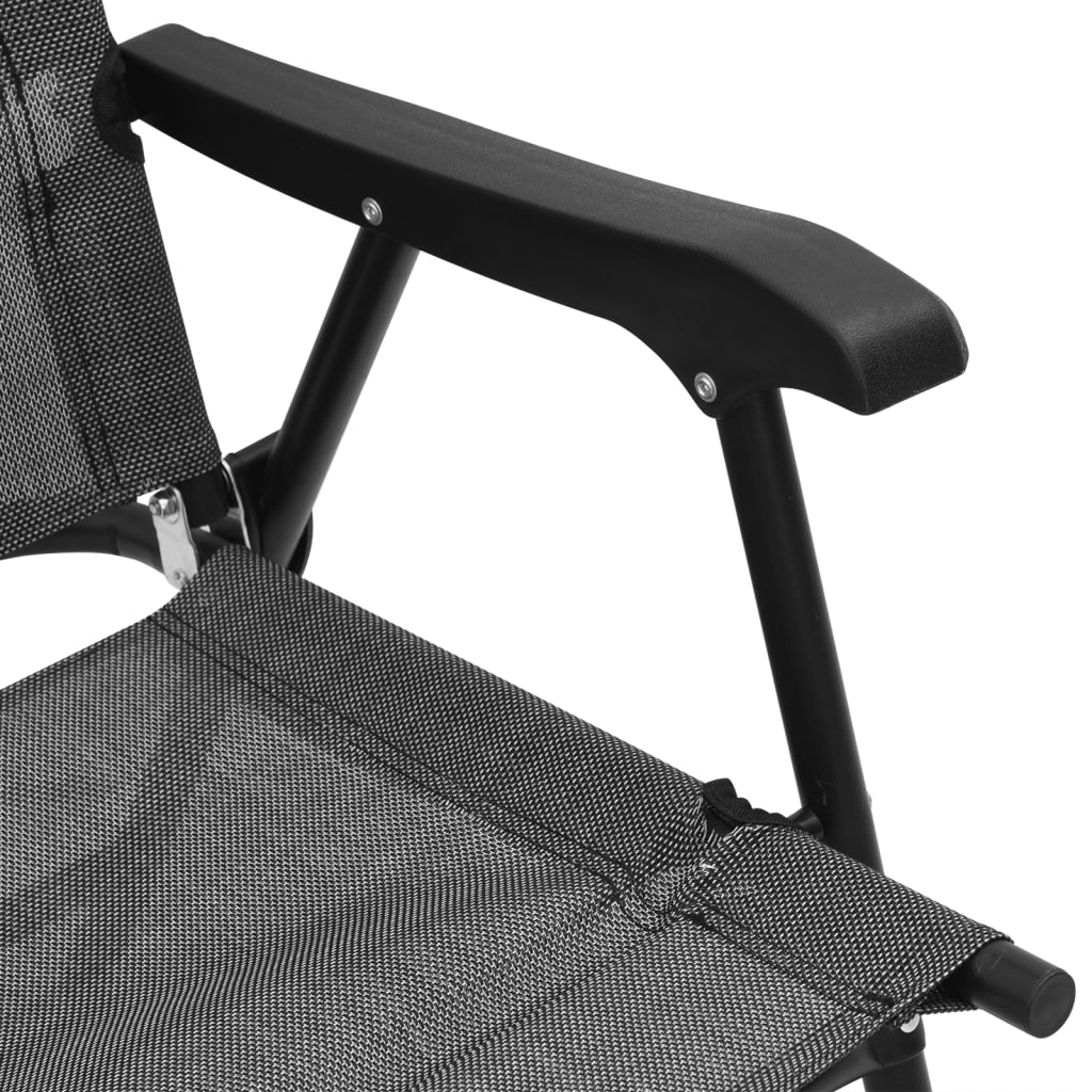 Skládací Zahradní Židle 2 Ks Šedá Melanž Ocel A Textilen