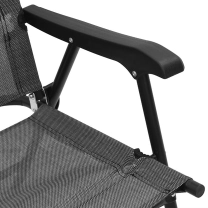 Skládací Zahradní Židle 2 Ks Šedá Melanž Ocel A Textilen