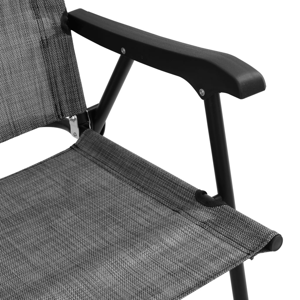 Skládací Zahradní Židle 2 Ks Šedá Melanž Ocel A Textilen
