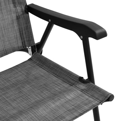 Skládací Zahradní Židle 2 Ks Šedá Melanž Ocel A Textilen