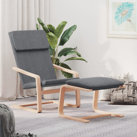Relaxační Křeslo S Podnožkou Tmavě Šedé Textil