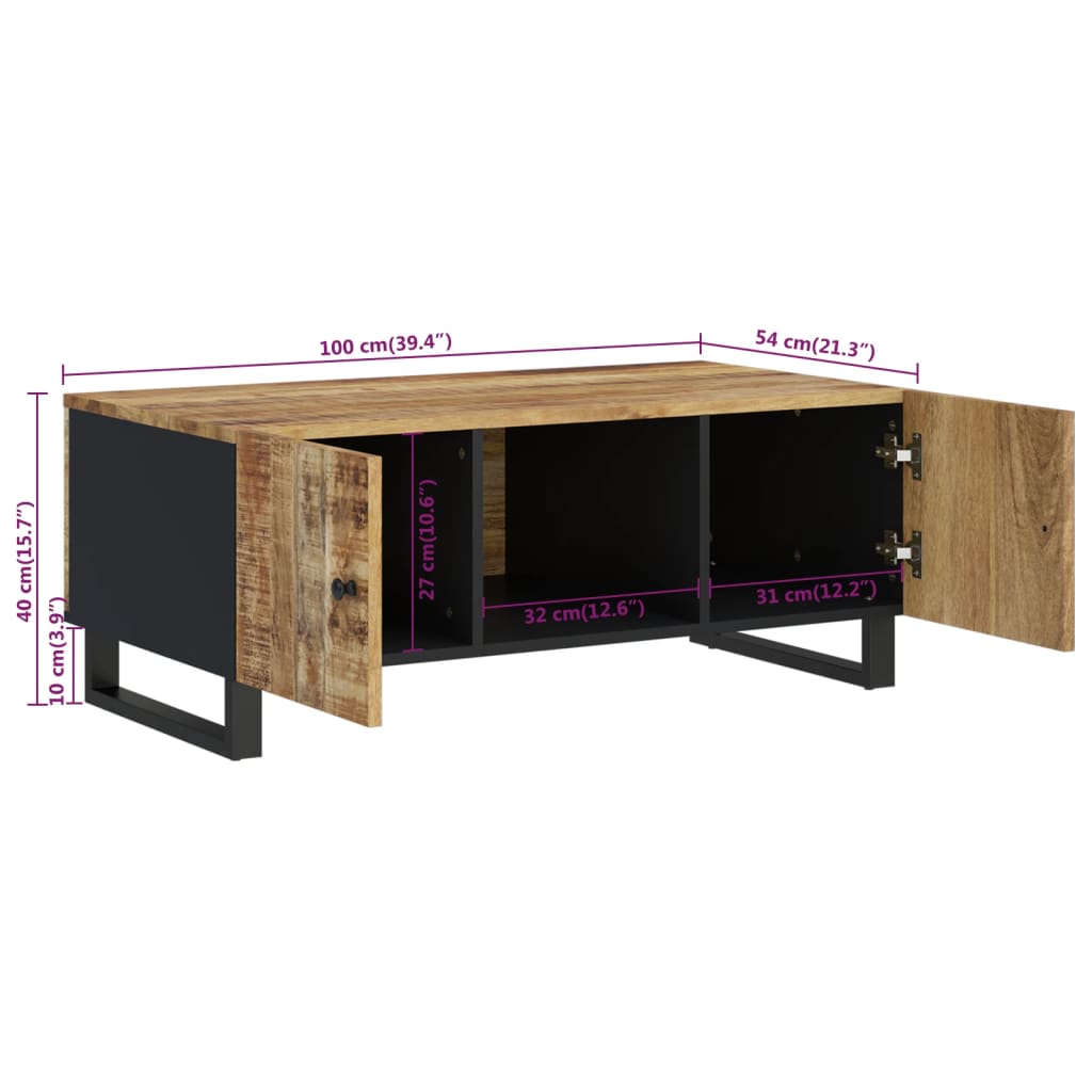 Konferenční Stolek 100X54X40 Cm Masivní Mangovník A Kompozit