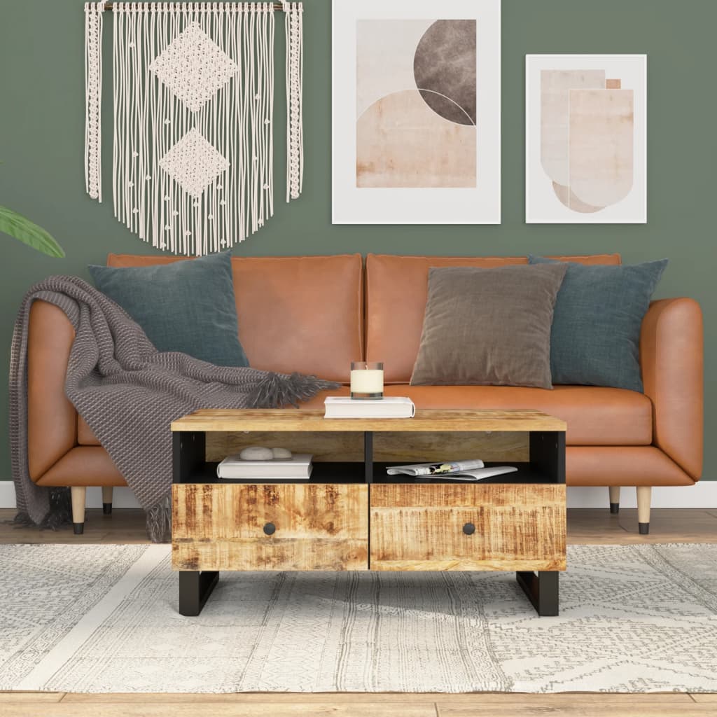 Konferenční Stolek 80 X 54 X 40 Cm Masivní Mangovník A Kompozit