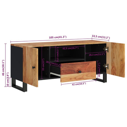 Tv Skříňka 105 X 33,5 X 46 Cm Masivní Akácie A Kompozitní Dřevo
