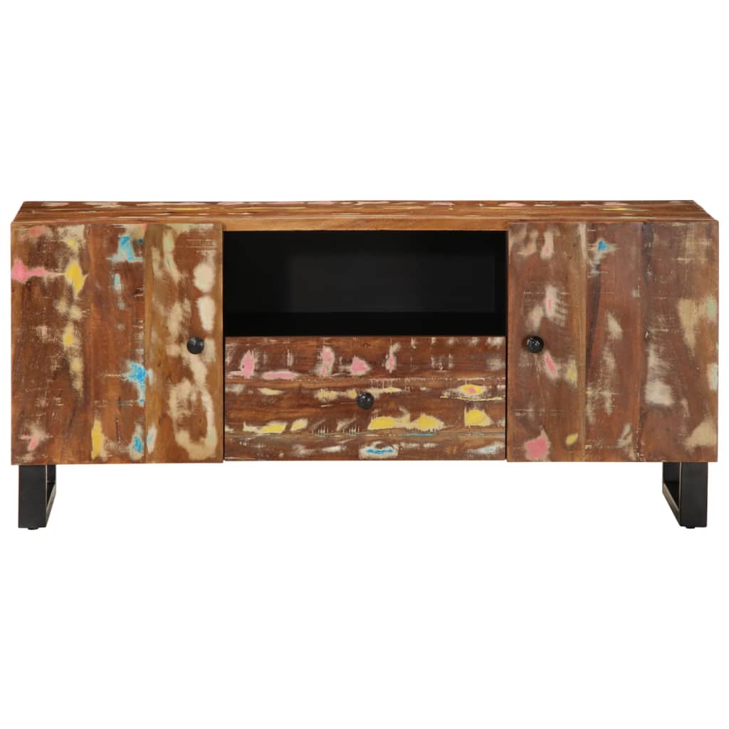 Tv Skříňka 105X33,5X46 Cm Masivní Recyklované Dřevo A Kompozit