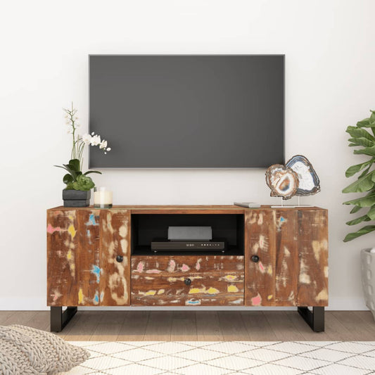 Tv Skříňka 105X33,5X46 Cm Masivní Recyklované Dřevo A Kompozit