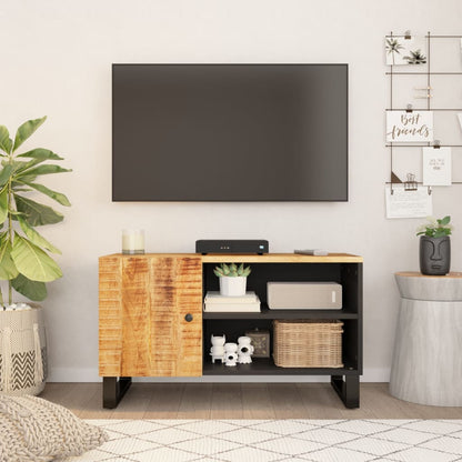 Tv Skříňka 80 X 33 X 46 Cm Masivní Akácie A Kompozitní Dřevo