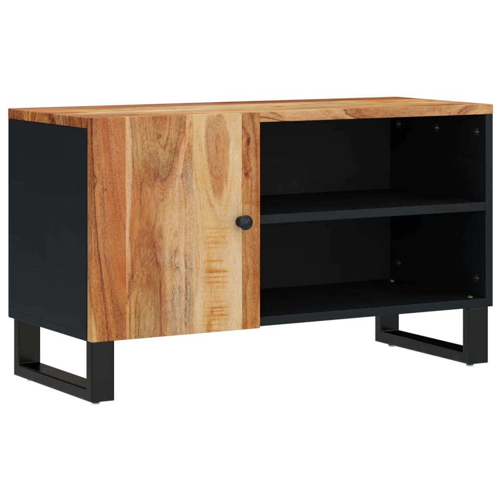 Tv Skříňka 80 X 33 X 46 Cm Masivní Akácie A Kompozitní Dřevo