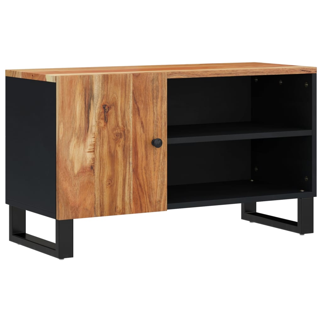 Tv Skříňka 80 X 33 X 46 Cm Masivní Akácie A Kompozitní Dřevo